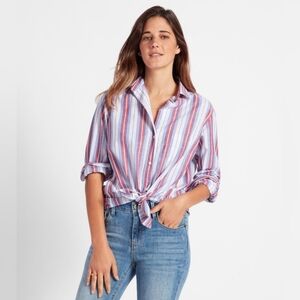 Frank & Eileen Grayson The Hero Button Down Shirt Red Blue Stripe Sz XL Heritage